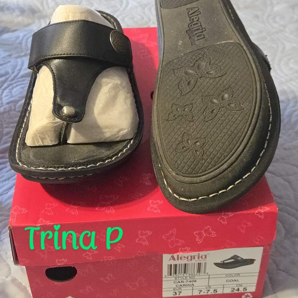 Alegria Black Leather Sandals- Carina